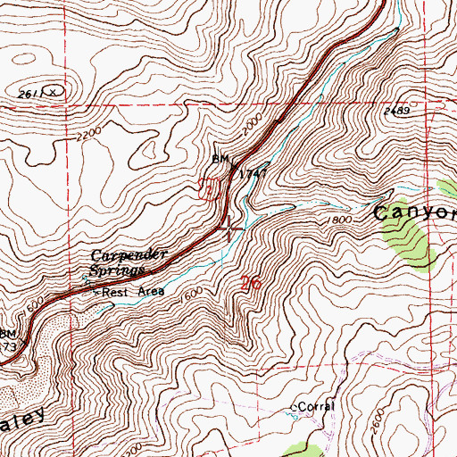 Topographic Map of Pine Canyon, WA