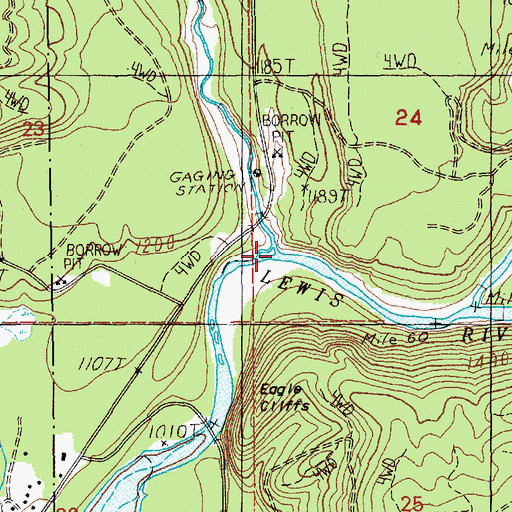 Topographic Map of Pine Creek, WA