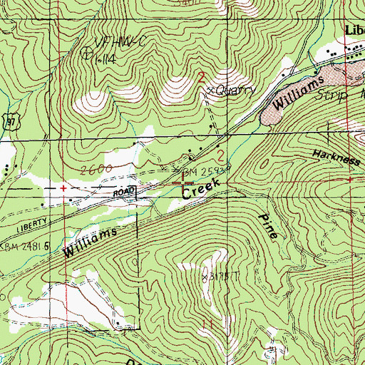 Topographic Map of Pine Gulch, WA