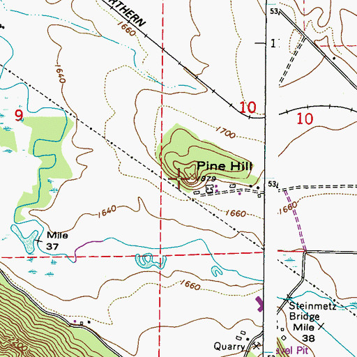 Topographic Map of Pine Hill, WA
