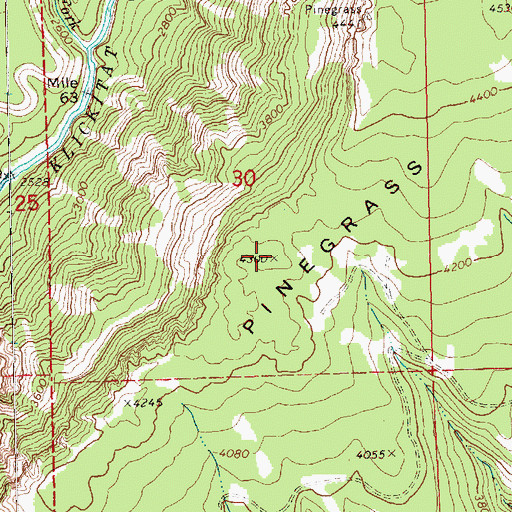 Topographic Map of Pinegrass Ridge, WA
