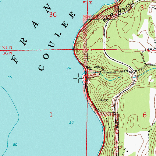 Topographic Map of Pingston Creek, WA