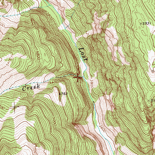 Topographic Map of Pinnacle Creek, WA