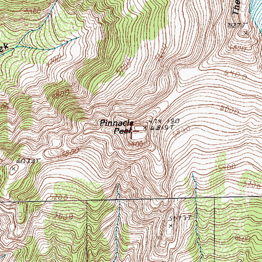 Topographic Map of Pinnacle Peak, WA