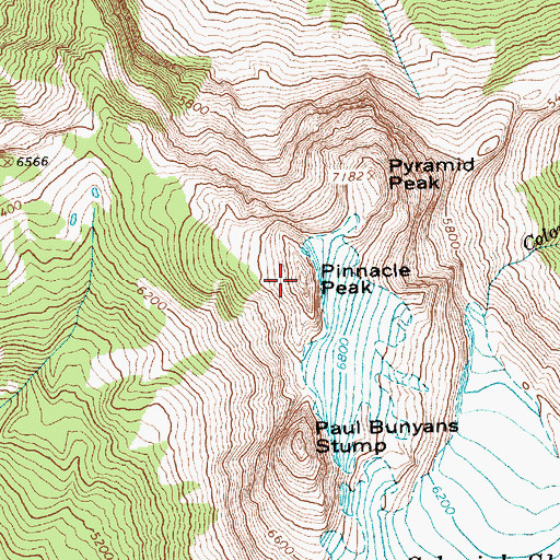 Topographic Map of Pinnacle Peak, WA