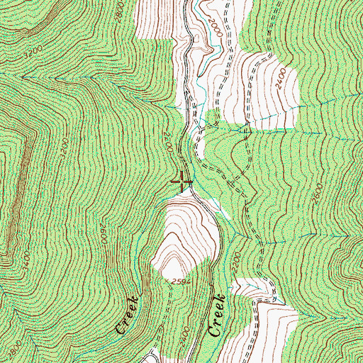 Topographic Map of Pinto Creek, WA