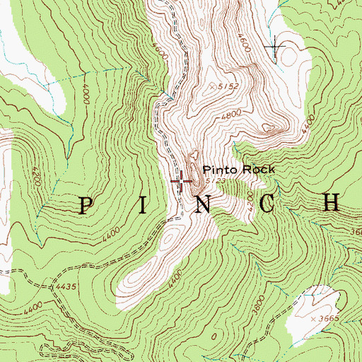 Topographic Map of Pinto Rock, WA