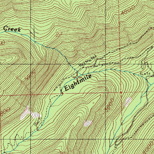 Topographic Map of Pioneer Creek, WA