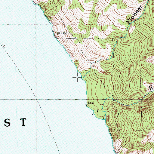 Topographic Map of Pioneer Creek, WA