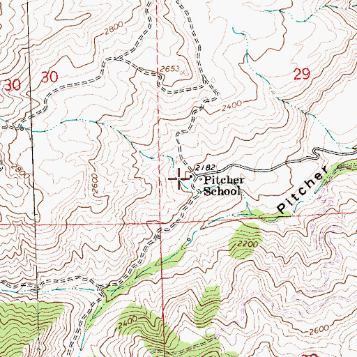 Topographic Map of Pitcher School, WA