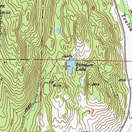 Topographic Map of Pittman Lake, WA