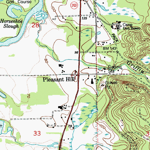 Topographic Map of Pleasant Hill, WA