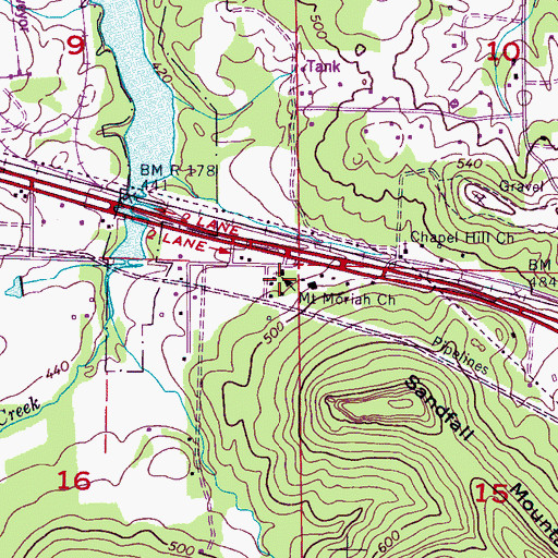 Topographic Map of Mount Moriah Missionary Baptist Church, AL