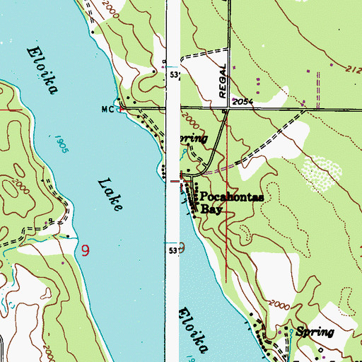 Topographic Map of Pocahontas Bay, WA