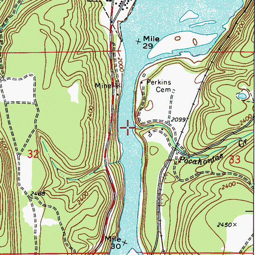 Topographic Map of Pocahontas Creek, WA