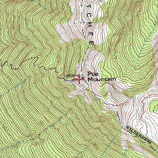 Topographic Map of Poe Mountain, WA