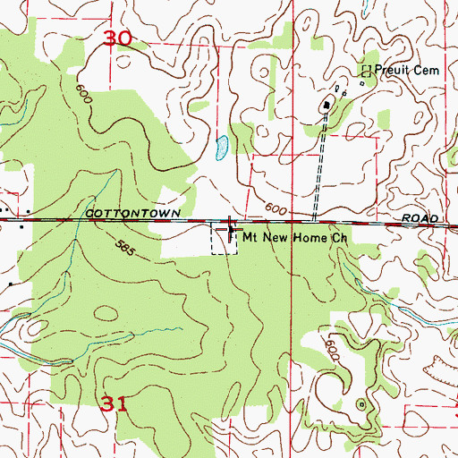 Topographic Map of Mount New Home Baptist Church, AL