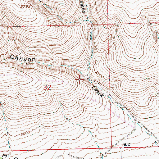 Topographic Map of Poison Canyon, WA