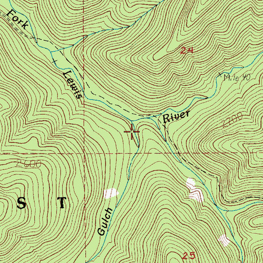 Topographic Map of Poison Gulch, WA