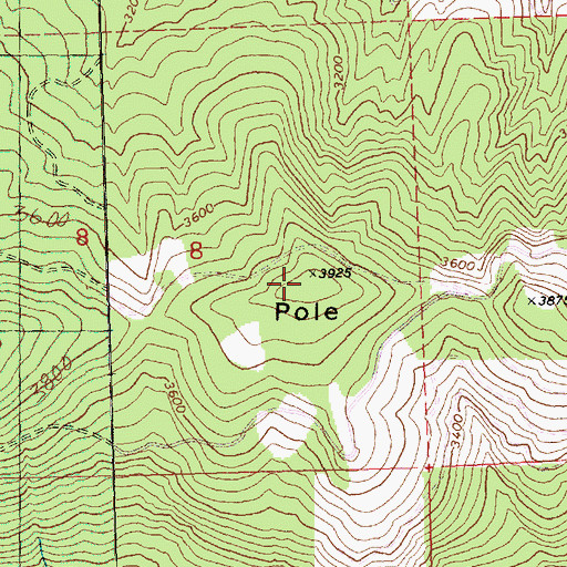 Topographic Map of Pole Ridge, WA