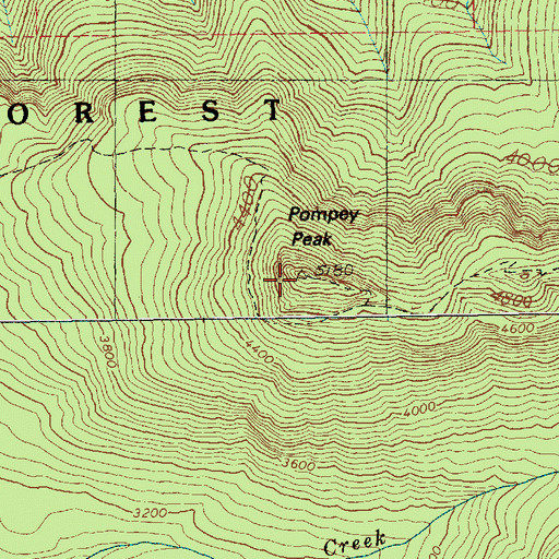 Topographic Map of Pompey Peak, WA