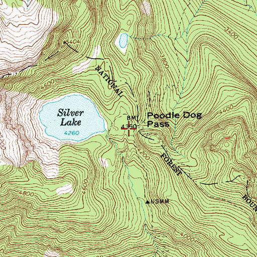 Topographic Map of Poodle Dog Pass, WA