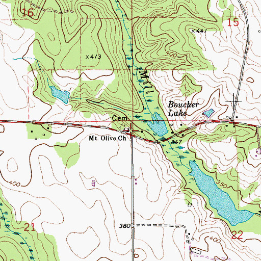 Topographic Map of Mount Olive Methodist Church, AL