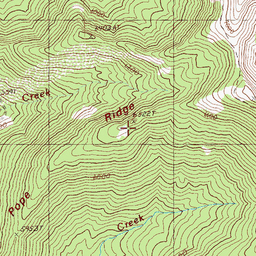 Topographic Map of Pope Ridge, WA