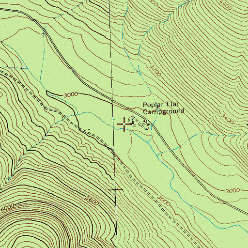Topographic Map of Poplar Flat Campground, WA