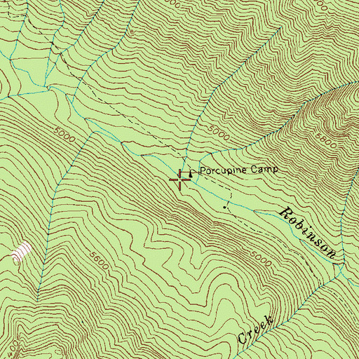 Topographic Map of Porcupine Camp, WA