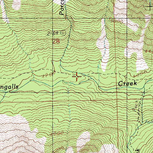 Topographic Map of Porcupine Creek, WA