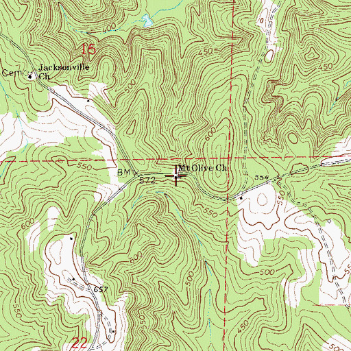 Topographic Map of Mount Olive Church, AL