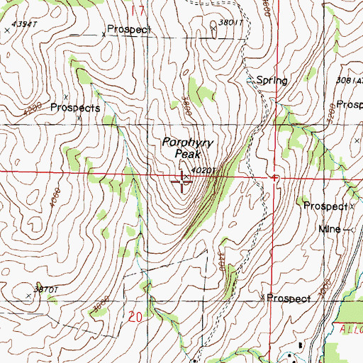 Topographic Map of Porphyry Peak, WA