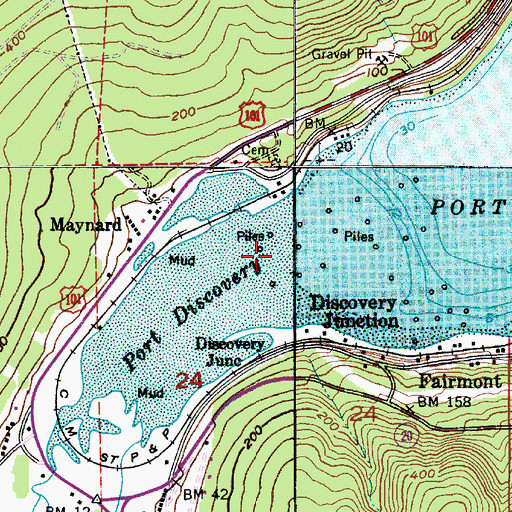 Topographic Map of Discovery Bay, WA