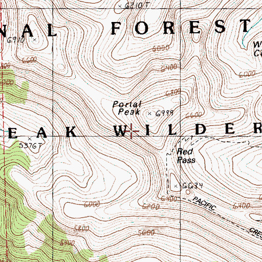 Topographic Map of Portal Peak, WA