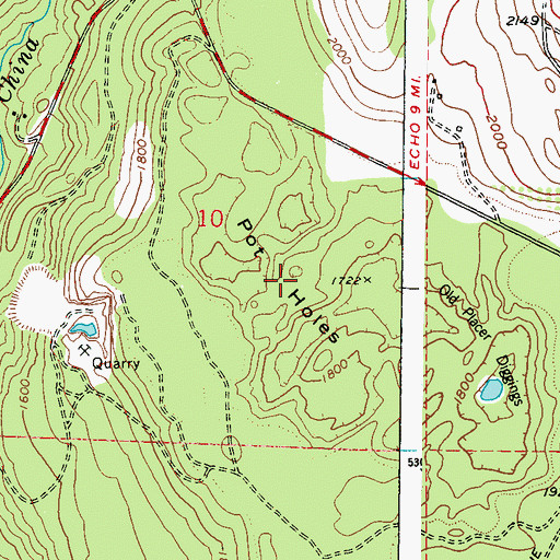 Topographic Map of Pot Holes, WA