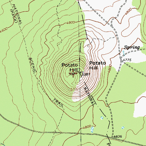 Topographic Map of Potato Hill, WA