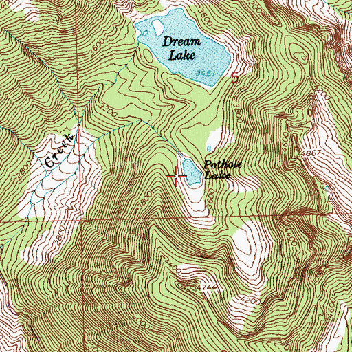 Topographic Map of Pothole Lake, WA