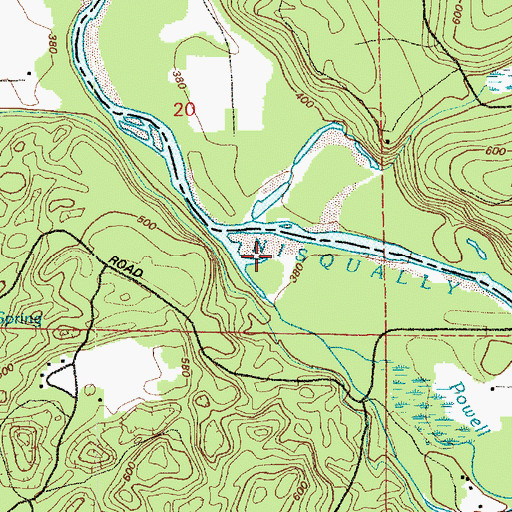 Topographic Map of Powell Creek, WA