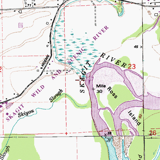 Topographic Map of Wiseman Creek, WA