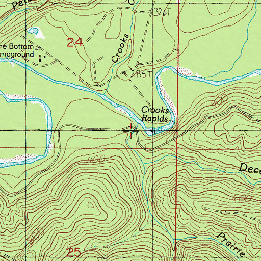Topographic Map of Prairie Creek, WA