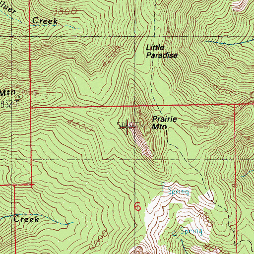 Topographic Map of Prairie Mountain, WA