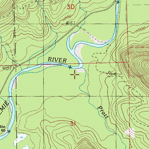 Topographic Map of Pratt River, WA