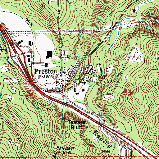 Topographic Map of Preston, WA