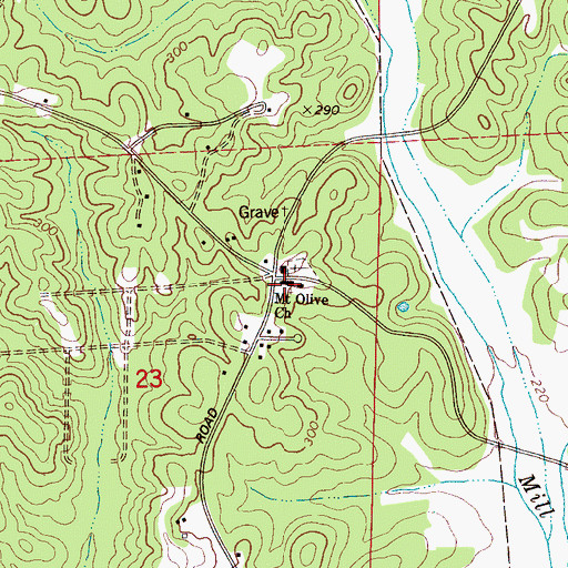 Topographic Map of Mount Olive Baptist Church, AL