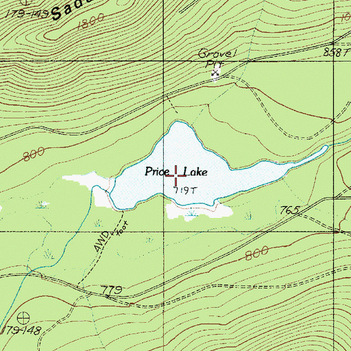 Topographic Map of Price Lake, WA