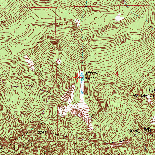 Topographic Map of Price Lake, WA
