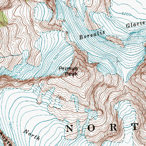 Topographic Map of Primus Peak, WA