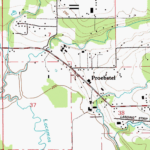 Topographic Map of Proebstel, WA