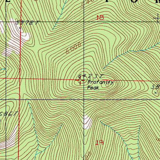 Topographic Map of Profanity Peak, WA